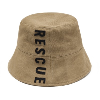 Men’s Cotton Outdoor Casual Letter Embroidered Bucket Hat Travel Sun Hat