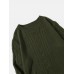 Men Solid Cable Knit Round Neck Casual Pullover Sweaters