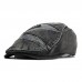 Men Denim Breathable Sunshade Short Brim Casual Vintage Forward Hats Beret Flat Caps