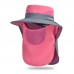 Unisex Polyester Casual Outdoor Breathable Face Shield Brim Extended Foldable Quick Dry Sunshade Bucket Hats