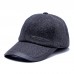 Men Wool Felt Casual All  match Adjustable Outdoor Sunshade Peaked Caps Baseball Caps