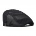 Men’s Cotton Mesh Breathable Shade Short Brim Casual Retro Edgy Hat Beret Flat Cap