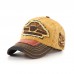 Men Cotton Damaged Brushed Nostalgic Stitching Outdoor Adjustable Sunshade Baseball Cap