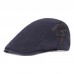 Men’s Cotton Visor Short Brim Casual Vintage Edgy Hat Beret Flat Cap