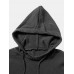 Mens Solid Color Design Cut Out Sleeve Kitted Hooded Sweaters