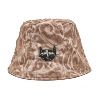 Men’s Cotton Polyester Outdoor Casual Leopard Jacquard Tie Dye Bucket Hat Street Sun Hat