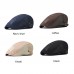 Men’s Cotton Mesh Breathable Shade Short Brim Casual Retro Edgy Hat Beret Flat Cap