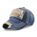 Men Cotton Nostalgic Open Thread Stitching Outdoor Adjustable Sunshade Baseball Hat