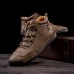 Men Hand Stitching Microfiber Leather Soft Slip Resistant Casual Ankle Boots