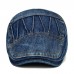 Men Casual Made  Old Denim Sunshade Short Brim Beret Flat Hats