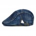 Men Casual Made  Old Denim Sunshade Short Brim Beret Flat Hats