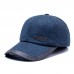 Men Wool Felt Casual All  match Adjustable Outdoor Sunshade Peaked Caps Baseball Caps