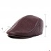 Men’s Crocodile Grain Sheepskin Autumn And Winter Windproof Warm Retro Casual Beret Flat Cap