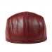 Men’s Crocodile Grain Sheepskin Autumn And Winter Windproof Warm Retro Casual Beret Flat Cap