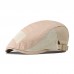 Men’s Cotton Mesh Breathable Shade Short Brim Casual Retro Edgy Hat Beret Flat Cap