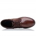 Men’s Faux Leather Business Casual Lace  Up Round Toe Oversized Flat Boots