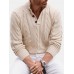 Mens Solid Color Cable Turtleneck Warm Knitted Sweaters