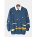 Mens Starry Sky Pattern Knitting Drop Shoulder Pullover Sweaters