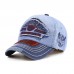 Men Cotton Damaged Brushed Nostalgic Stitching Outdoor Adjustable Sunshade Baseball Cap