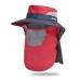 Unisex Polyester Casual Outdoor Breathable Face Shield Brim Extended Foldable Quick Dry Sunshade Bucket Hats