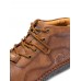 Men Hand Stitching Microfiber Leather Non Slip Lace Up Casual Ankle Boots