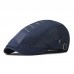 Men’s Cotton Mesh Breathable Shade Short Brim Casual Retro Edgy Hat Beret Flat Cap