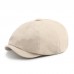 Men Cotton Solid Color Casual Octagonal Hats Forward Hats Beret Flat Caps