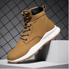 Men Comfy Slip Resistant Lace Up Casual Sport Boots