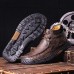 Men Non Slip Soft Sole Casual Leather Hand Sewn Boots