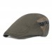 Men’s Cotton Visor Short Brim Casual Vintage Edgy Hat Beret Flat Cap