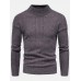 Mens Solid Color Mock Neck Long Sleeve Simple Warm Sweaters