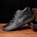 Men’s Leather Soft Hand Sewn Lace  Up Non  Slip Wearable Casual Booties